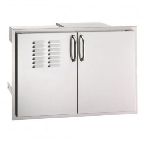 Double Doors w/Trash Tray & Dual Drawers with Louvers for LP Tank