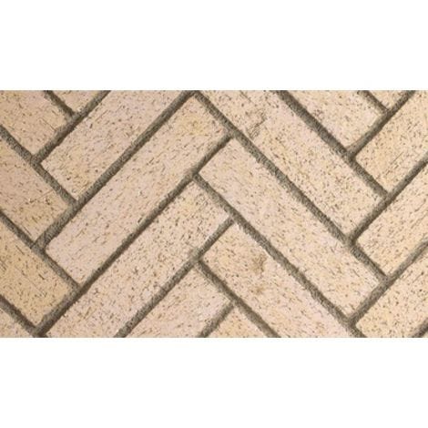 Superior Mosaic Masonry Brick Liner - Ivory Herringbone Split Stack F0341