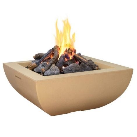 American Fyre Designs 36" Bordeaux Square Gas Fire Bowl