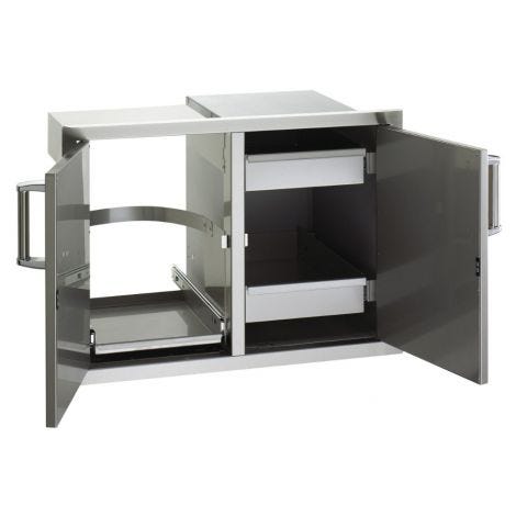 Double Doors w/Tank Tray, Louvers & Dual Drawers