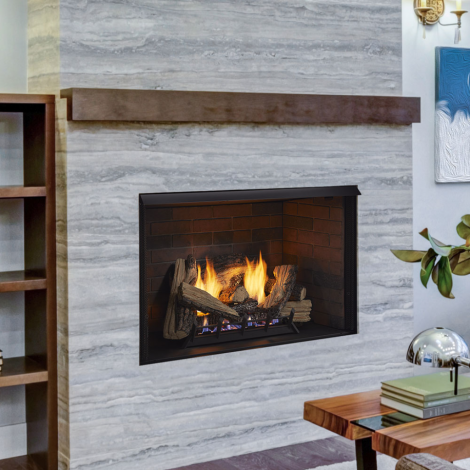 Monessen 42" Attribute Universal Circulating Vent Free Firebox with Radiant Face and Multitonal Brown/Gray Reversible Interior Panels