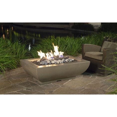 American Fyre Designs 50" Bordeaux Rectangle Gas Fire Bowl