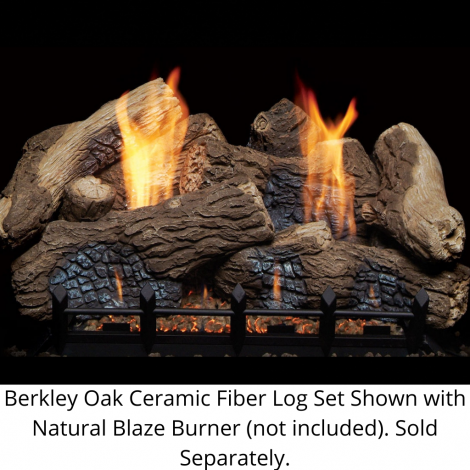 30" 7pc Berkley Oak fiber ceramic log set for Natural Blaze VF 24" burner