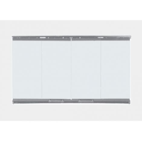 Majestic BiFold Glass Doors for Villawood Outdoor Wood Burning Fireplace