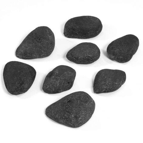 Modern Flames 16-pieces Black Colorado River Stone Set for Electric Fireplaces