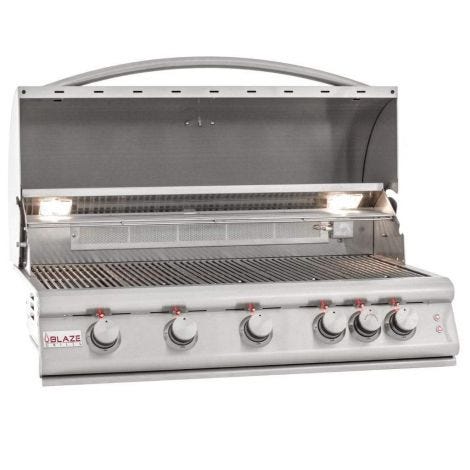 Blaze 40" 5-Burner Premium LTE Built-In Gas Grill with Lights