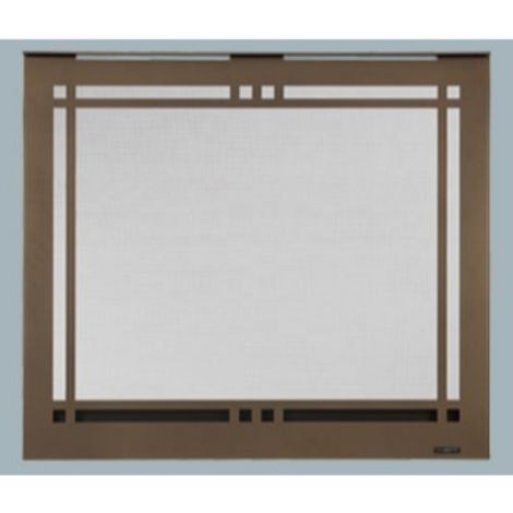 Majestic Contemporary Rectangular Door for Meridian Series Direct Vent Fireplaces - Overlap Front - Bronze
