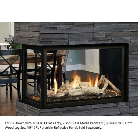 Kingsman Marquis Atrium 43" MCVP42H Multi-sided Clean View Peninsula Direct Vent Gas Fireplace