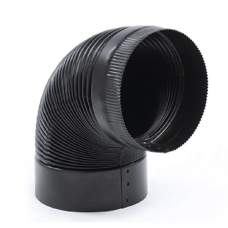 Kingsman Black Chimney Pipe Elbow (7" Inner Diameter x 90 Degree)