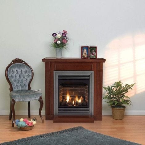 Empire 24 inch Vail Vent-Free Fireplace with Slope Glaze Burner - IP Control with On/Off Switch