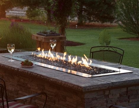 Empire Carol Rose Coastal Collection 48" Outdoor Stainless Steel Linear Fire Pit