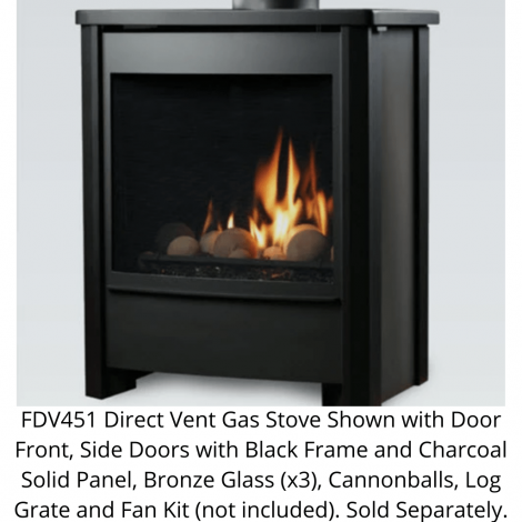 Kingsman Door Front and Vent Lid with Safety Screen for FDV451 Series Stoves