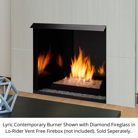 18" Contemporary Burner, LP, 27,000 BTU, 2 Bags of Onyx Fire Glass