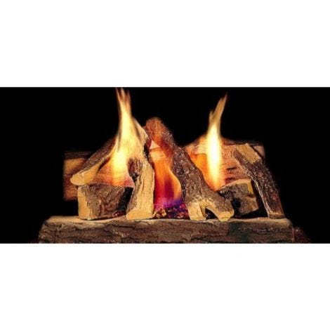 Majestic 18" Campfire Fiber Gas Log Set with Stainless Steel Burner and Hearth Kit