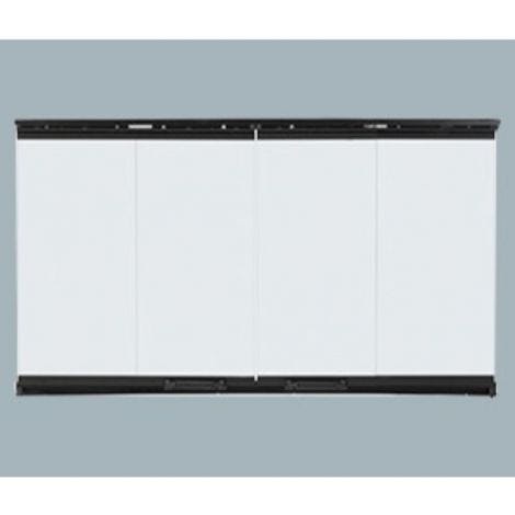Original bi-fold glass doors with black trim