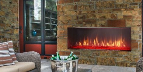 Majestic Lanai Outdoor Linear Fireplace with IntelliFire Ignition System, Single-Sided