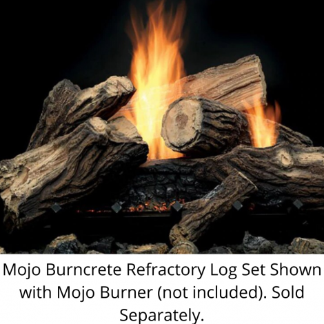 27" 8 piece Mojo Burncrete refractory log set for MJ27 burner