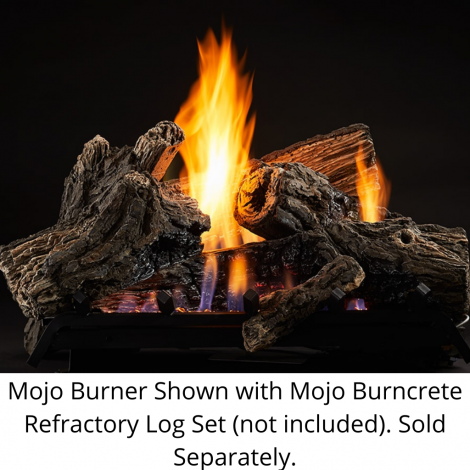 22" 8 piece Mojo Burncrete refractory log set for MJ22 burner