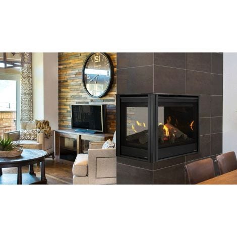 Majestic 36" Pearl II Peninsula Direct Vent Gas Fireplace with IntelliFire Touch Ignition System