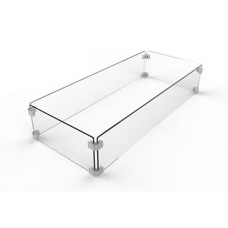 Pyromania Fire Millenia Rectangle Glass Wind Guard - Fits Models Millenia - 47.5"x17.5"