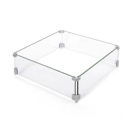 Pyromania Fire Paloma Square Glass WIndscreen - Clear -  35"x35" Fits Models Paloma