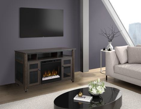 Dimplex Xavier Media Console Electric Fireplace, combination of the DM23-1904GB Media Console and the XHD23L Firebox, with Log Media 