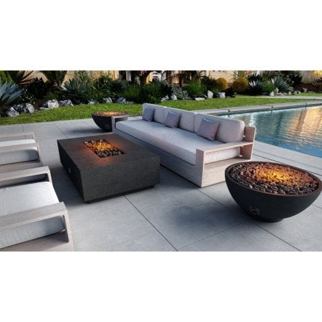 Firegear 39" Sanctuary 2 Round Gas Fire Pit with Match Throw Ignition