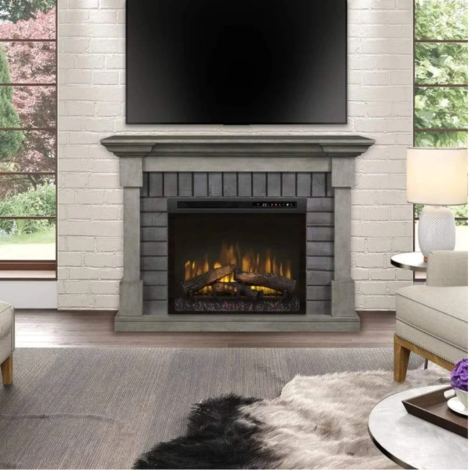 Dimplex Royce Electric Fireplace Mantel, combination of the DM28-1924SK Mantel and the XHD28G Firebox