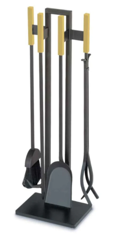 Pilgrim 31" 4-Piece Modern Fireplace Tools - Brass