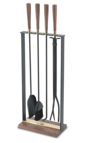 Pilgrim 35" 4-Piece Hampton Walnut Handle Tool Set Brass