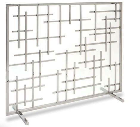 Pilgrim 39" Contemporary Summer Screen – No Mesh - Polished Nickel 