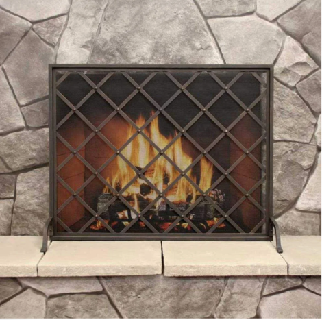 Pilgrim 39" Distressed Bronze Iron Weave Single Panel