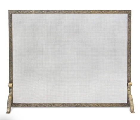Pilgrim 39" Bay Branch Embossed Single Panel Screen - Black
