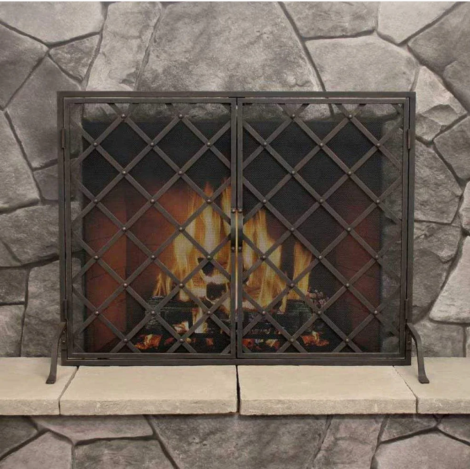 Pilgrim 42" Distressed Bronze Iron Weave Door Screen