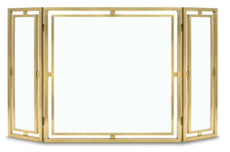 Pilgrim 50" Burnished Brass Floating Glass Tri Panel