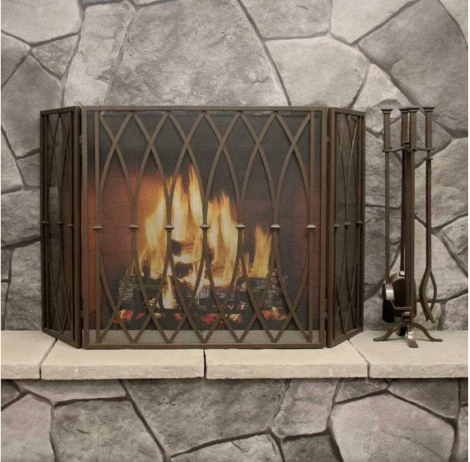 Pilgrim 53" Burnished Bronze Addison Tri Panel