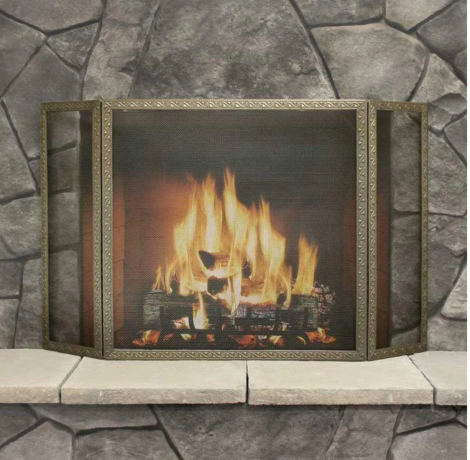 Pilgrim 48" Ballard Embossed Tri Panel - Burnished Brass