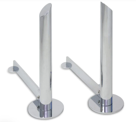 Pilgrim 5" Polished Nickel Modern Tower Andiron