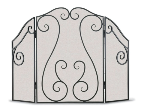 Napa Forge 51" Antique Scroll 3 Panel Folding Screen - Black