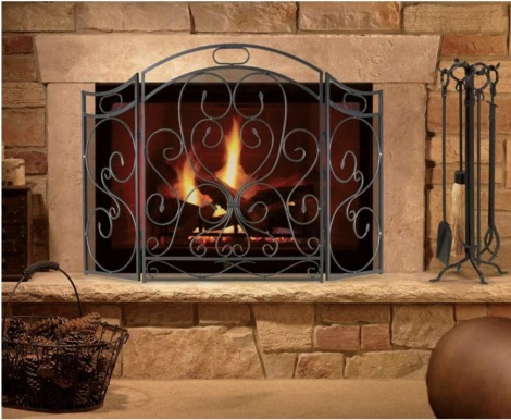 Napa Forge 48" Graphite Shakespeare's Garden 3 Panel Folding Screen