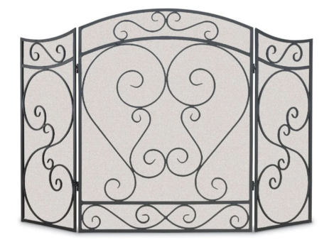 Napa Forge 48" Black Country Scroll 3 Panel Folding Screen