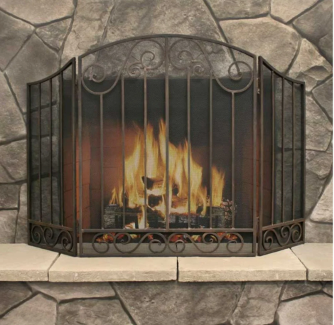 Napa Forge 54" Vienna 3 Panel Folding Screen - Brushed Bronze