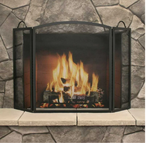 Napa Forge 48" Traditional Arch 3 Panel Folding Screen - 48.5" x 33"