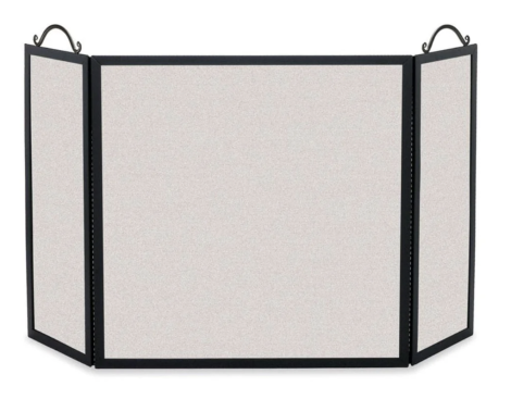 Napa Forge 48" Black Traditional Straight Top 3 Panel Folding Screen