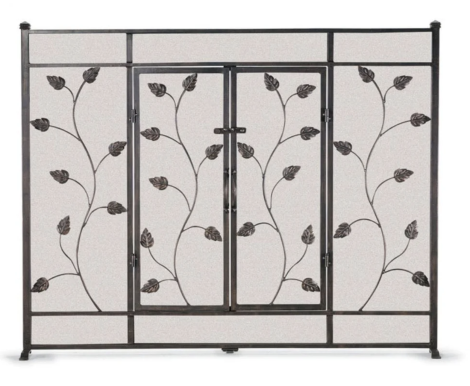 Napa Forge 44" Leaf & Vine Flat Screen with Doors - Brushed Bronze