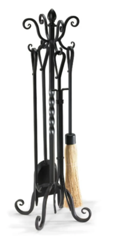 Napa Forge 33" Victorian Fireplace Tool Set - Black
