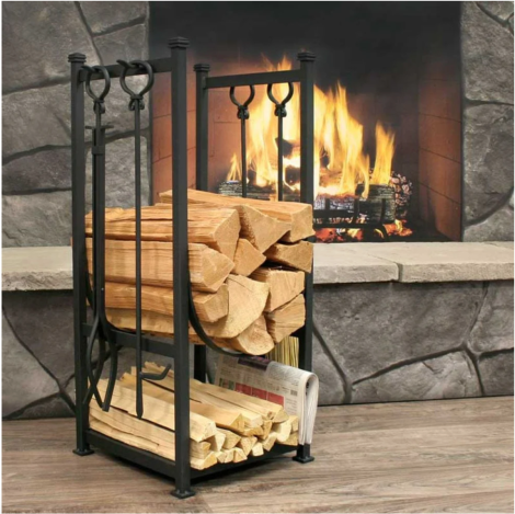 Napa Forge 32" Black Contemporary Hearth Center