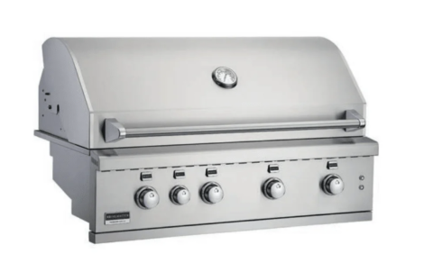 Broilmaster 42" Stainless Steel Built-In 4-Burners Gas Grill Head with Work Lights, IR Burner and LED Controls