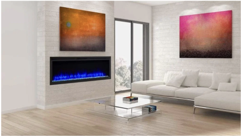 SimpliFire Allusion Platinum 50" Linear Electric Recessed Fireplace