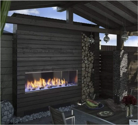 Majestic 48" Lanai Contemporary Outdoor Linear Vent Free Gas Fireplace with IntelliFire Plus Ignition System